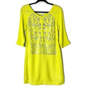 New Yoana Baraschi Lime Green Shift Dress Size Small